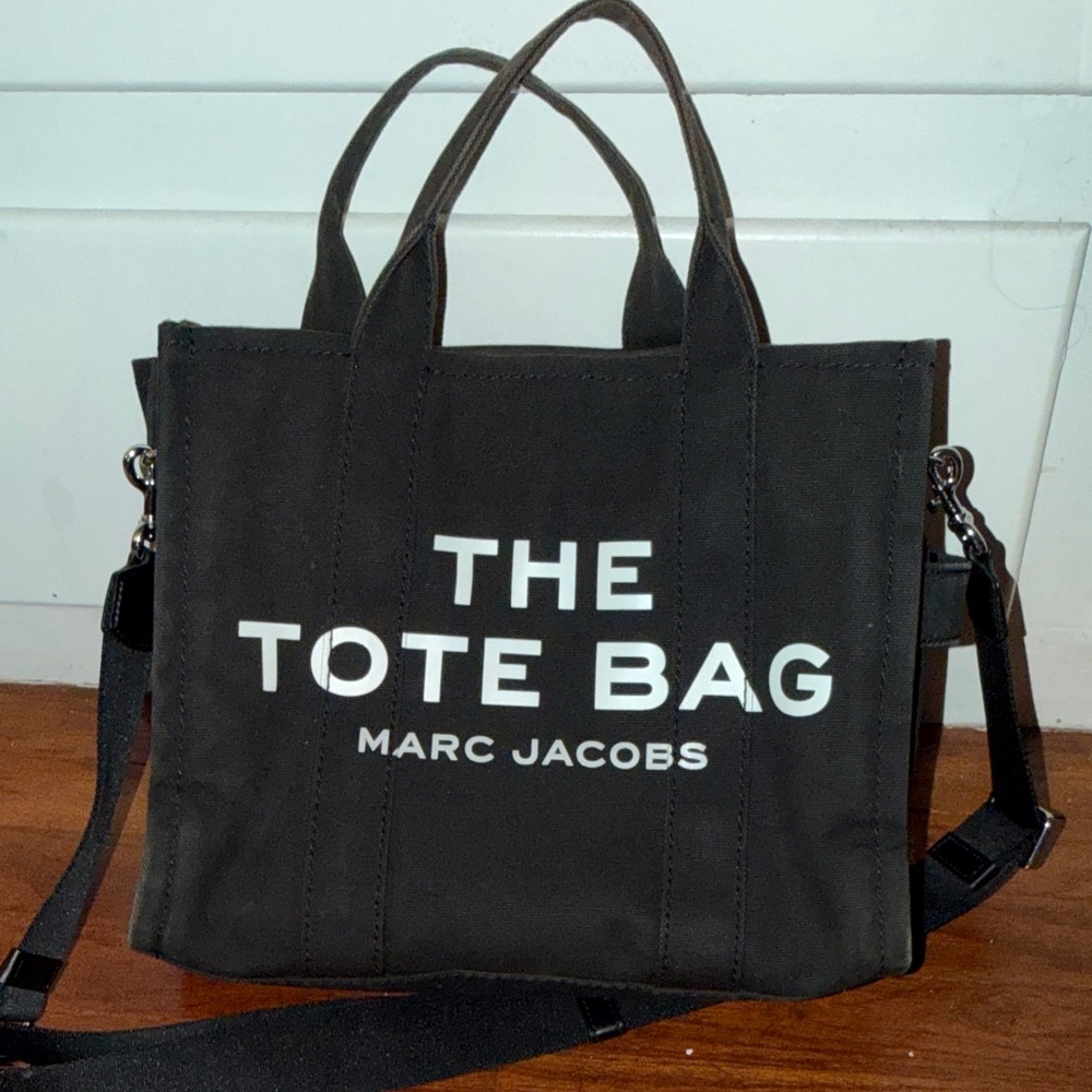 Marc Jacobs Black Tote Bag with White Logo